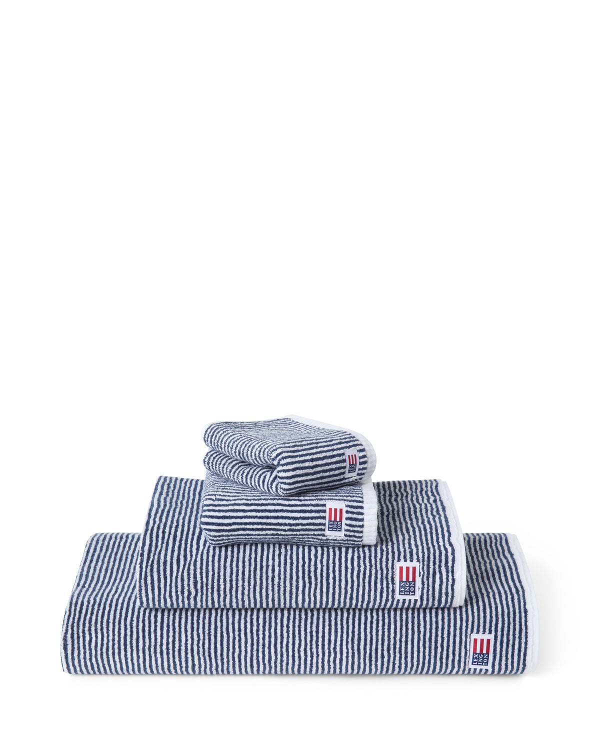 LEXINGTON Original Handtuch gestreift, Weiß/ Marineblau