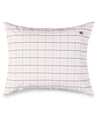 LEXINGTON Kissenbezug aus kariertem Percale, weiß/beige/marineblau
