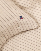 LEXINGTON Kissenbezug aus Baumwollflanell mit nadelstreifen, beige/braun