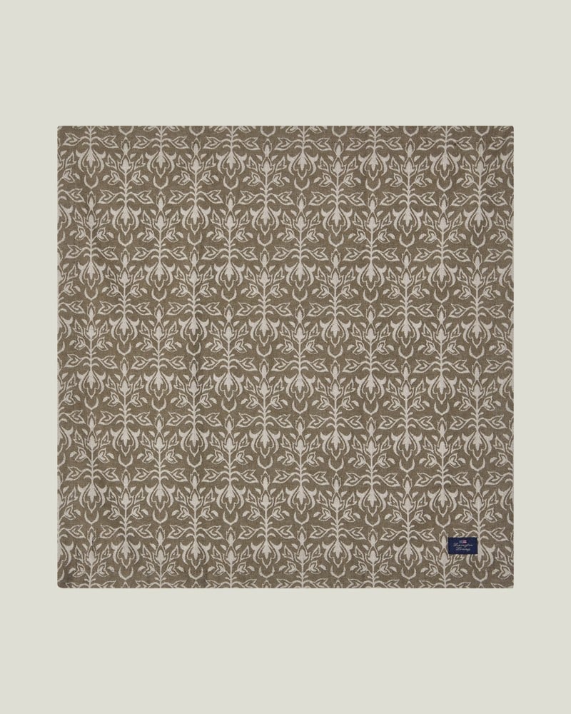 LEXINGTON Ornament-Jacquard-baumwollserviette, beige/dunkeloliv