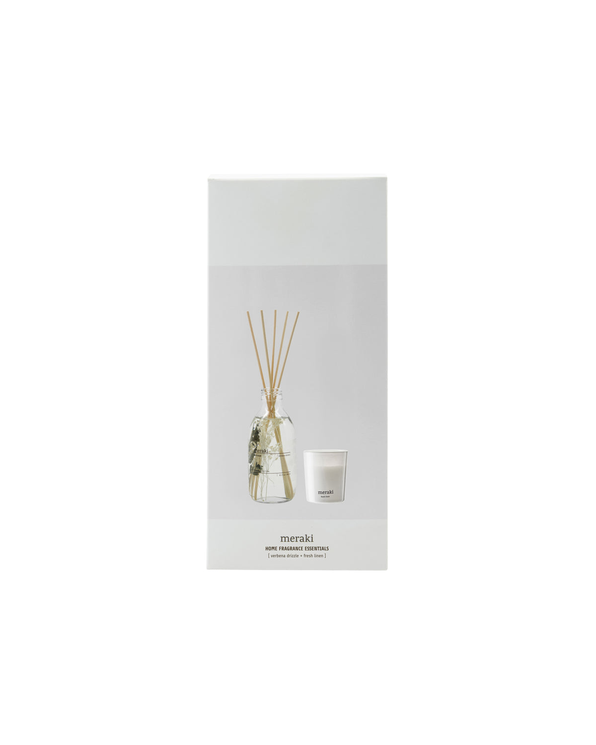 Meraki Verbena Drizzle Raumduft-Diffusor + Fresh Linen Duftkerze Geschenkbox