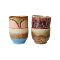 HKliving 70s Ceramics Java Becher 4er-Set – Steinzeug