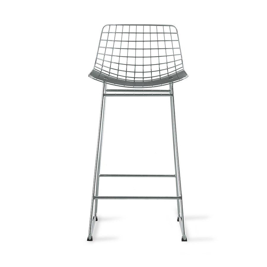 HKliving Wire Bar Stool – Metall, Silber, Sitzhöhe 66 cm