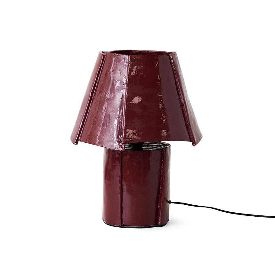 Hkliving Tischleuchte aus Baumwoll-Pappmaché burgundy